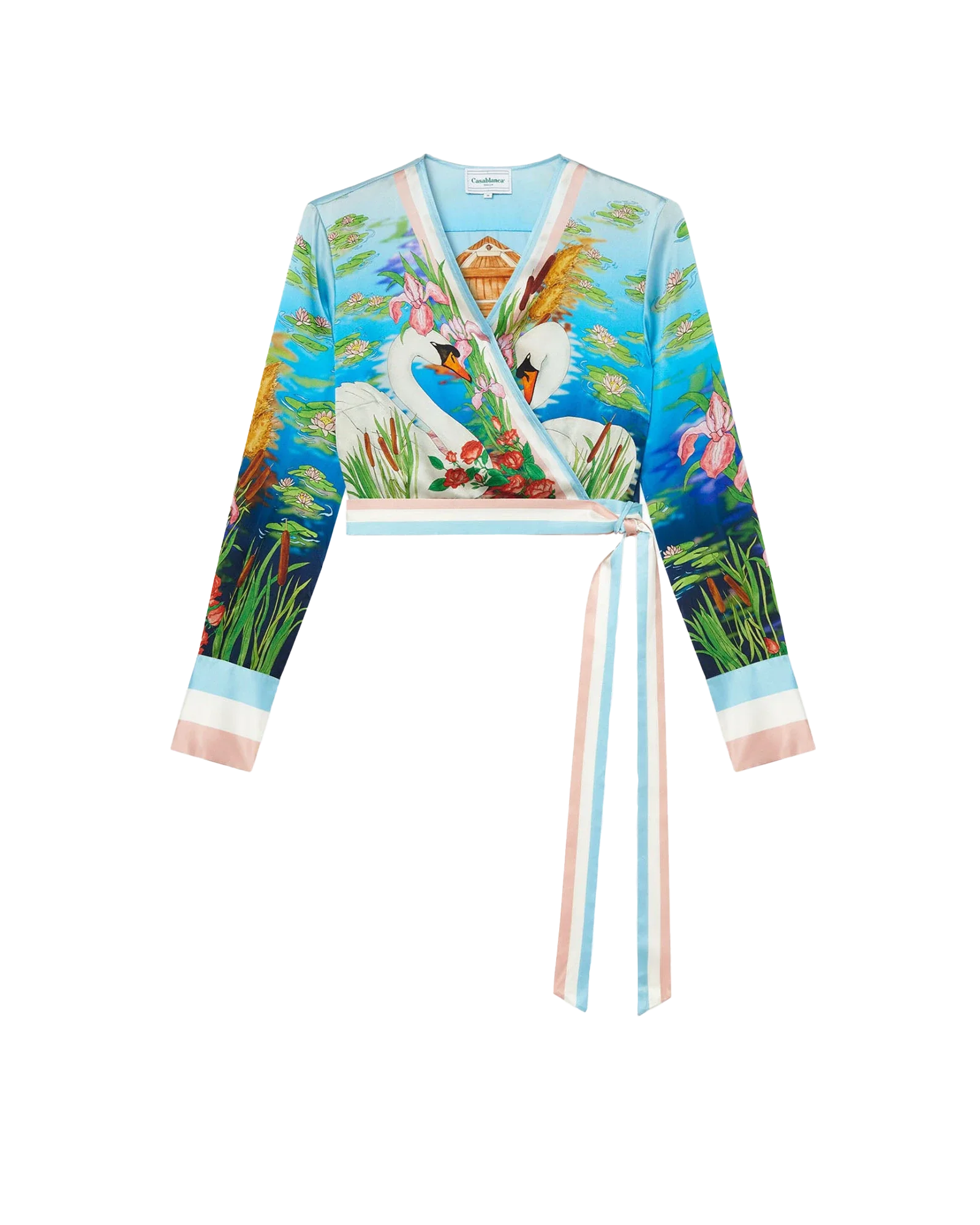 Le Lac Tranquille Wrap Long Sleeve Blouse