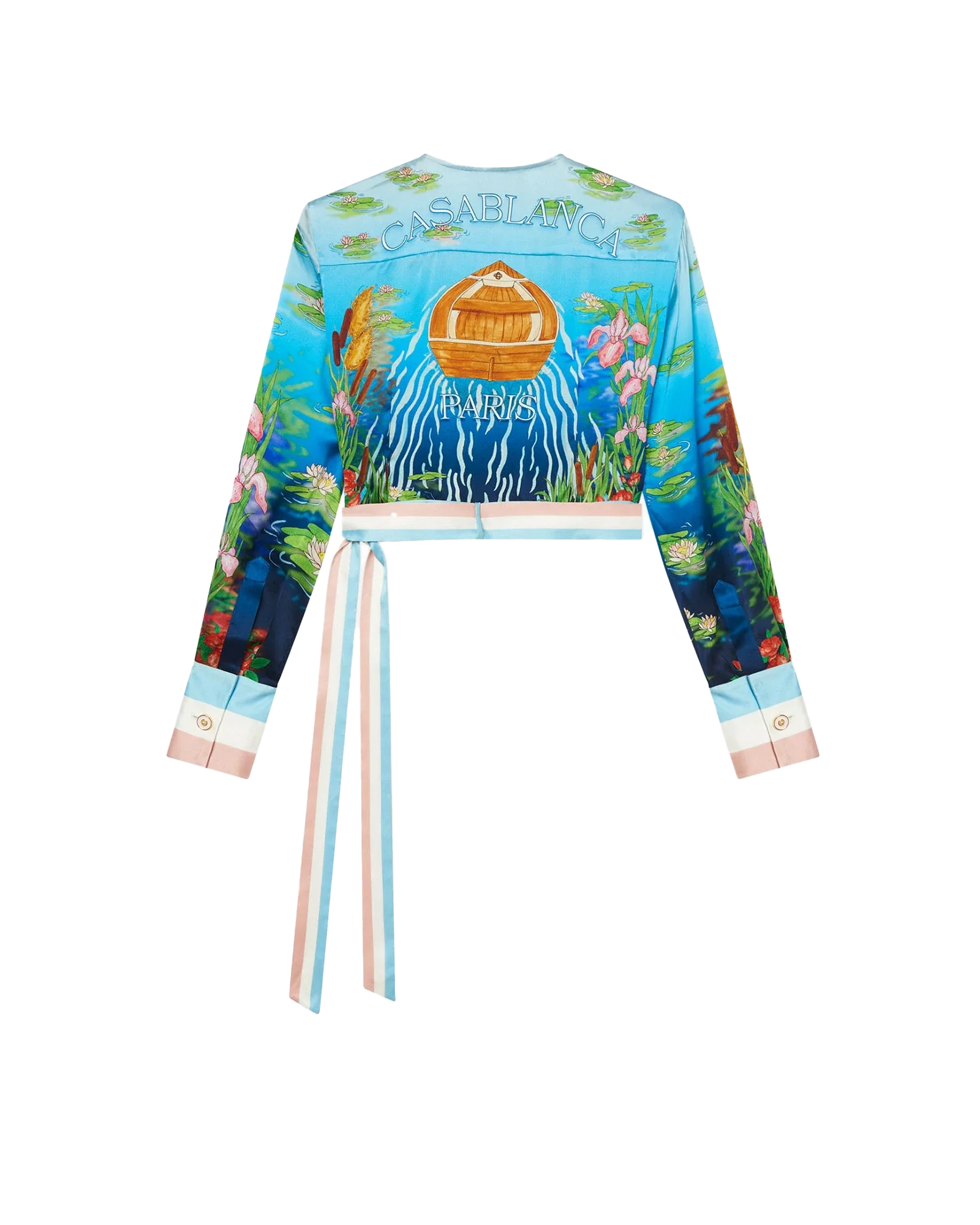 Le Lac Tranquille Wrap Long Sleeve Blouse