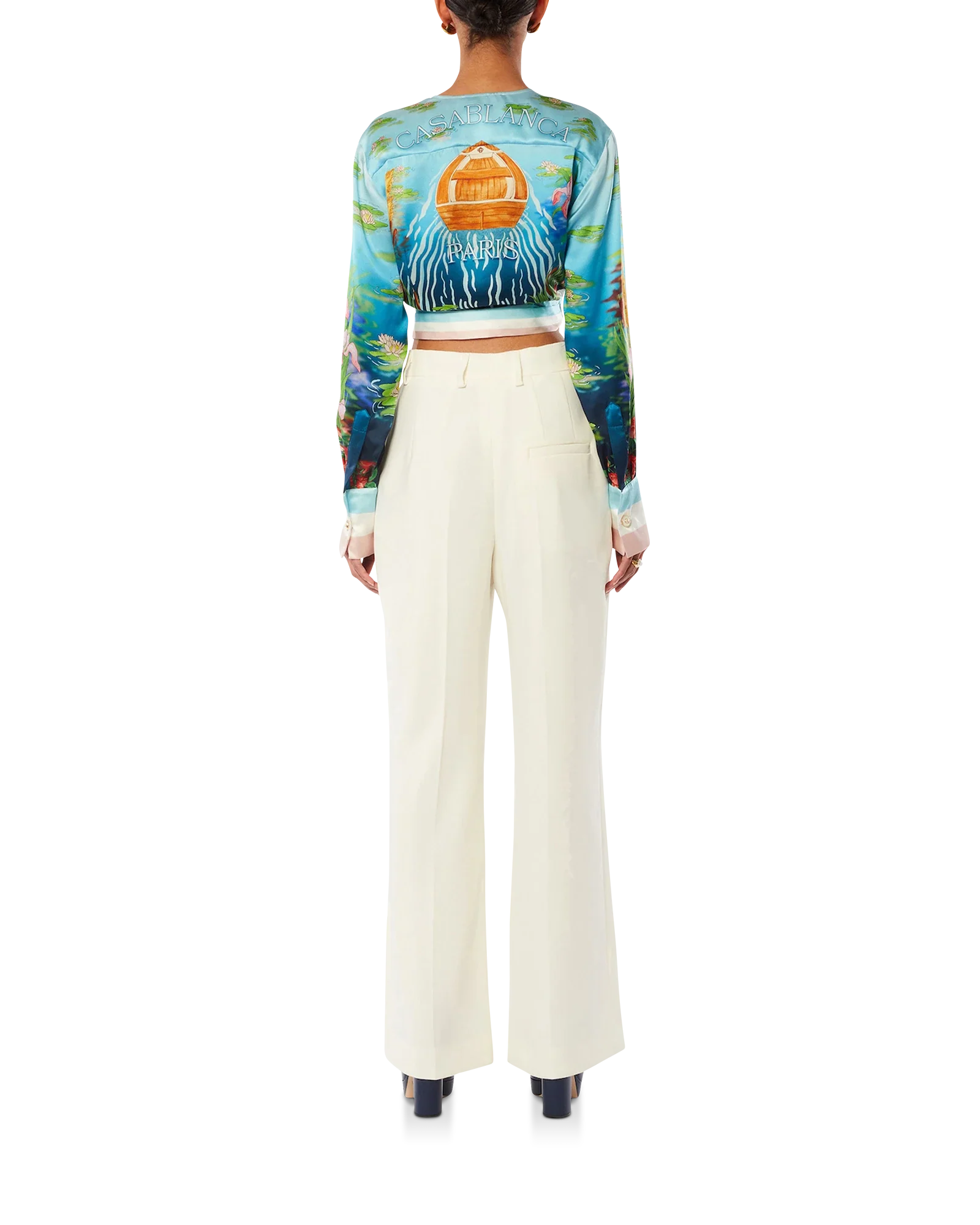 Le Lac Tranquille Wrap Long Sleeve Blouse