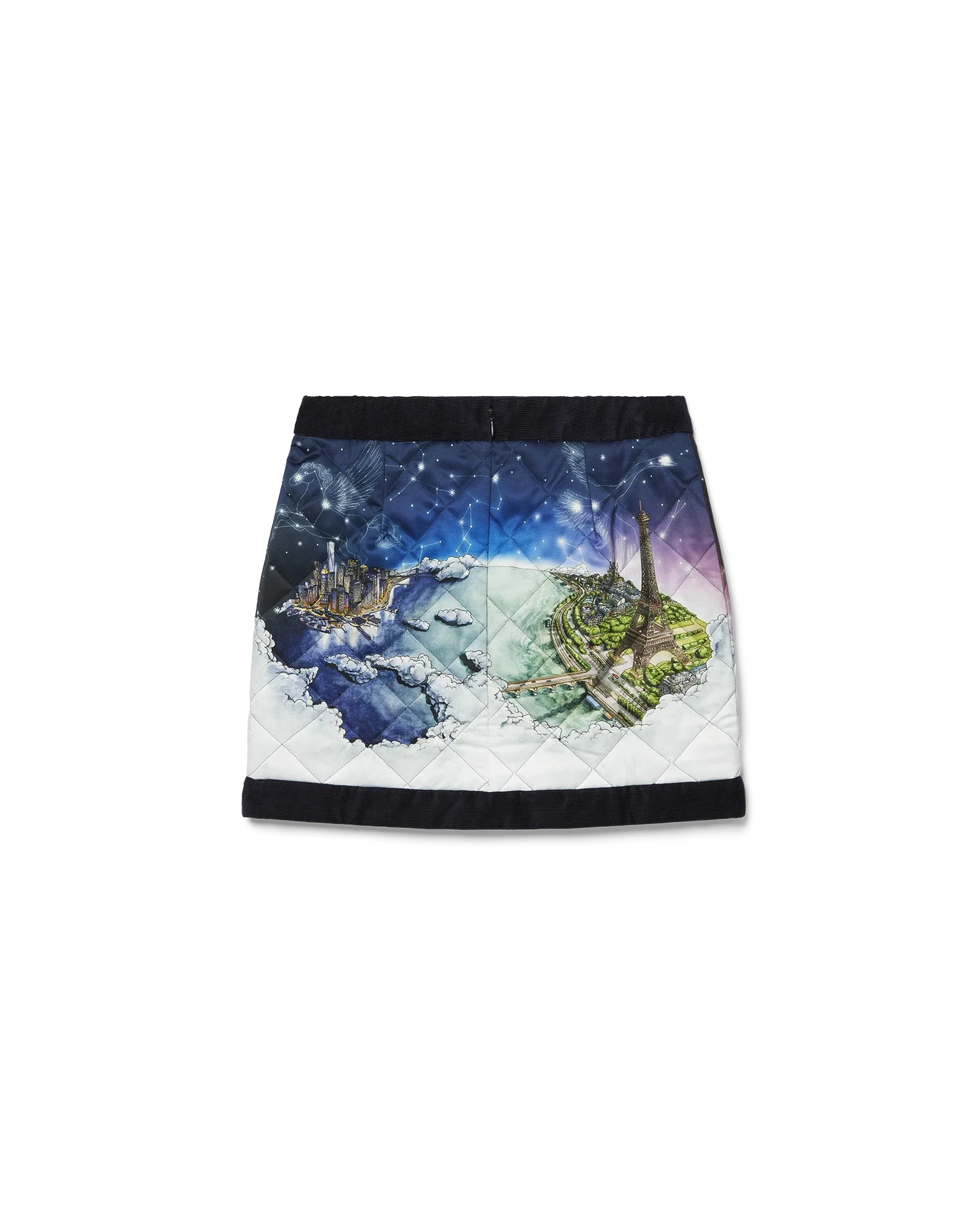 Vol De Nuit Quilted Curved Hem Mini Skirt