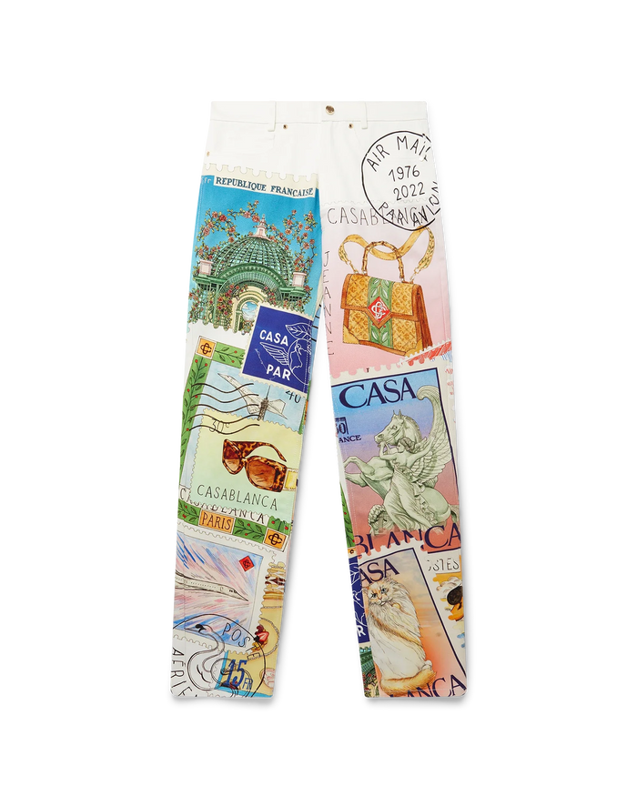 Souvenirs De Vacances Printed Straight Leg Jeans