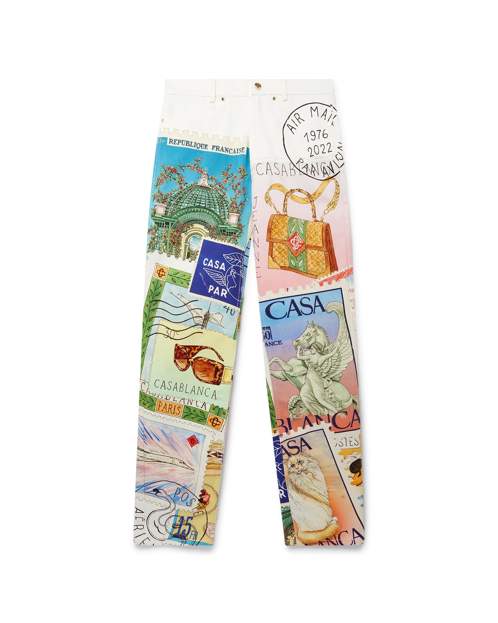 Souvenirs De Vacances Printed Straight Leg Jeans