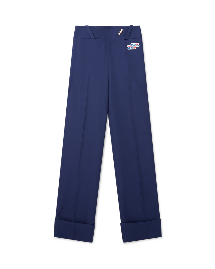 Navy Waist Panel Trousers