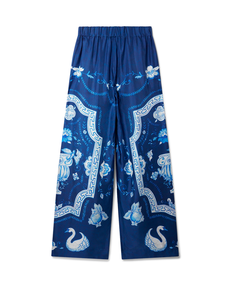 Plat A Dessert Bleu Printed Wide Leg Trousers