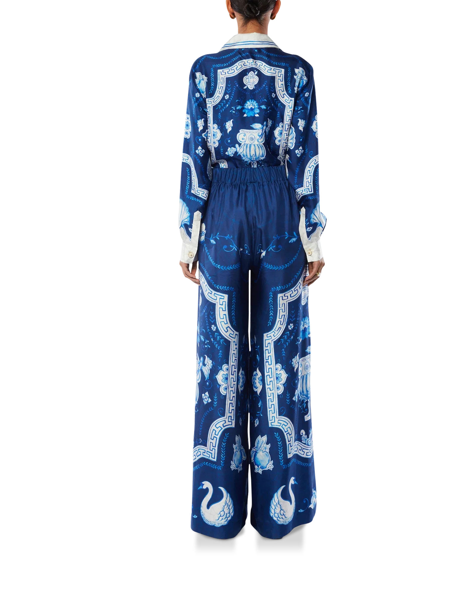 Pantalon large imprimé Plat A Dessert Bleu