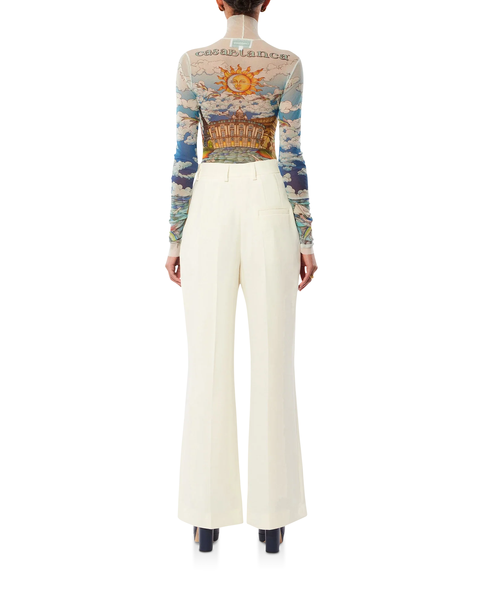 Le Vol Ideal Printed Mesh Top