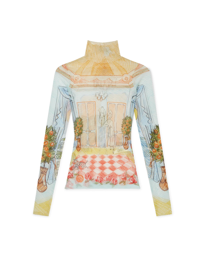 L'Appartement De Reve Printed Mesh Top