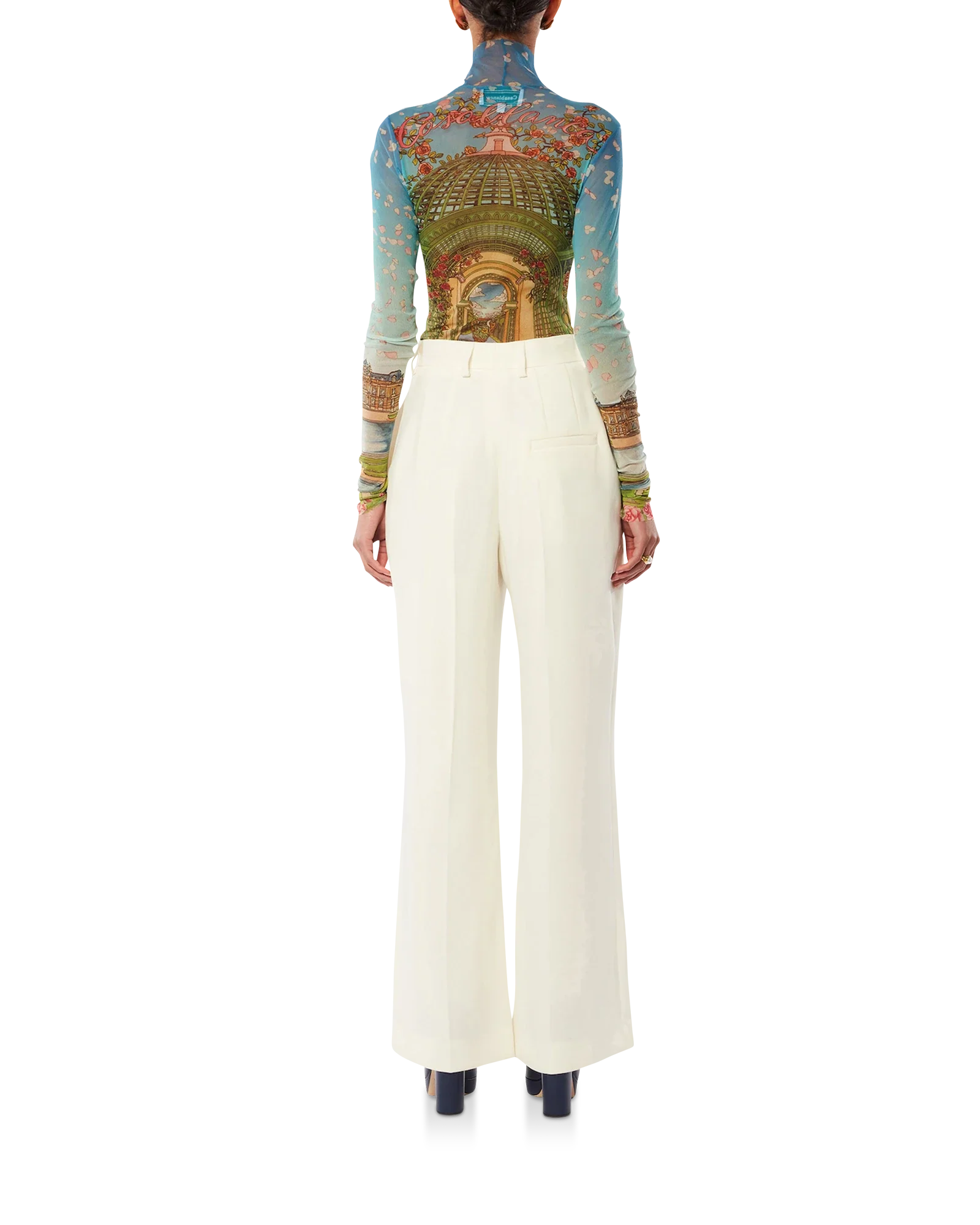 L'Amour En Fleur Printed Mesh Top