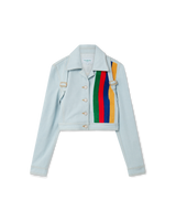 Rainbow Cropped Denim Jacket