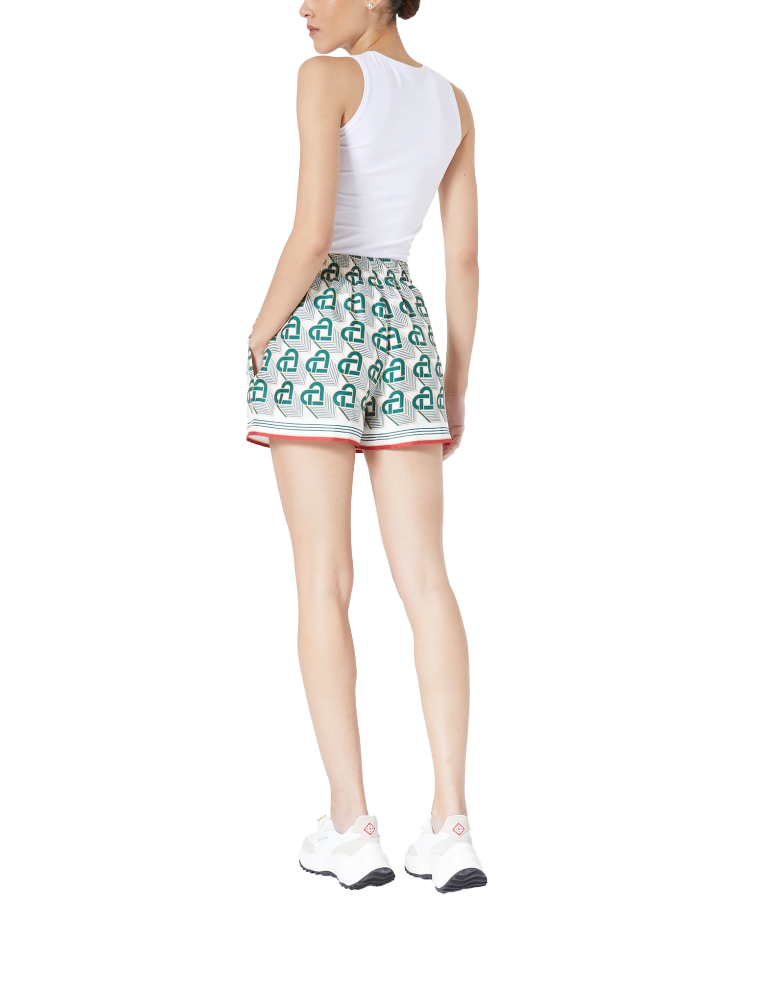 Heart Monogram Silk Shorts