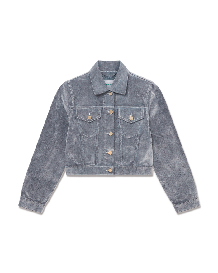 Peach Texture Denim Jacket