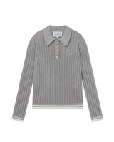 Silver Long Sleeve Polo Shirt