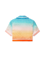 Gradient Monogram Cropped Silk Shirt