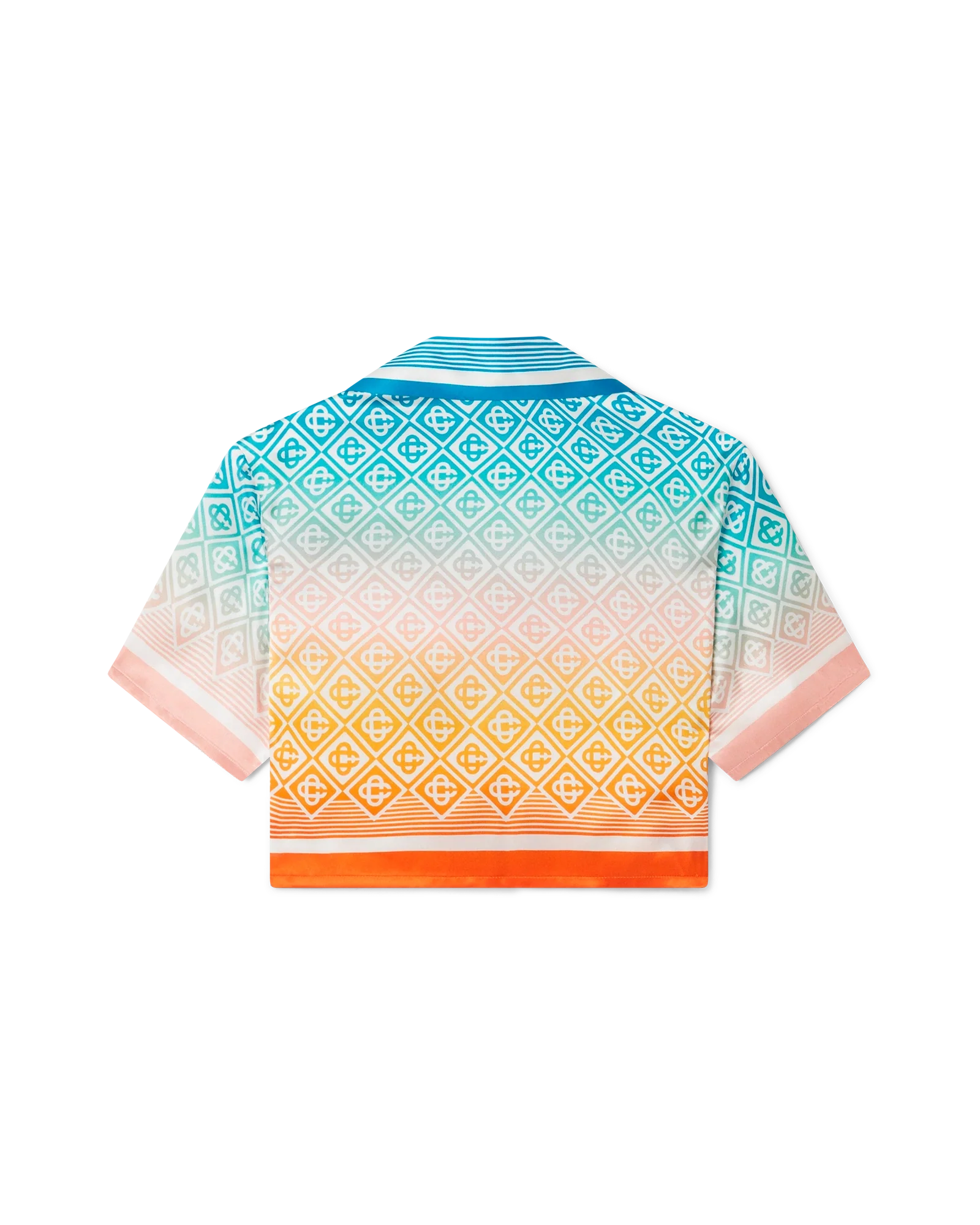 Chemise courte à manches courtes en soie à monogramme dégradé