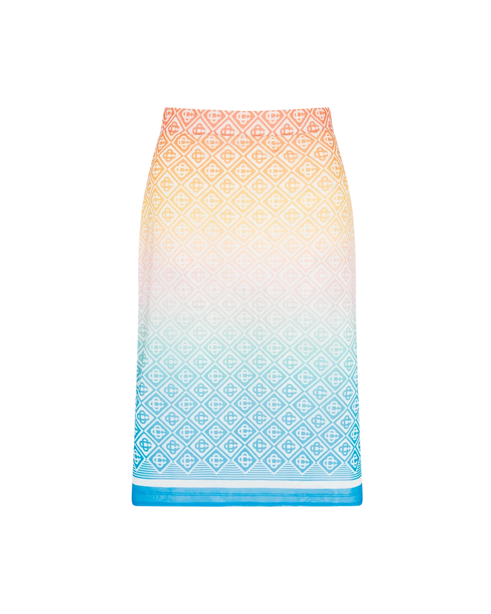 Gradient Monogram Mesh Skirt