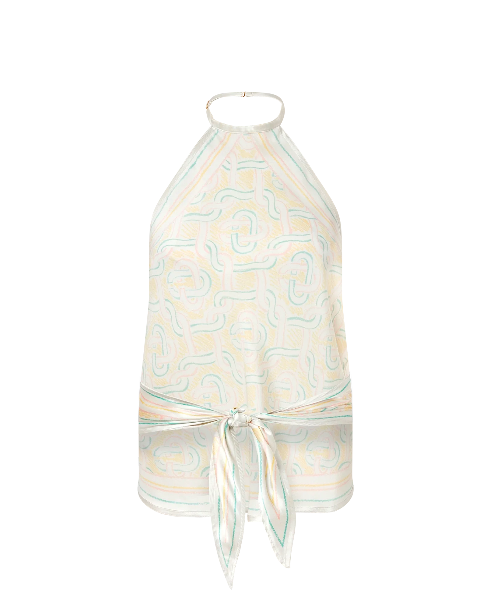 Crayon Monogram Silk Scarf Top