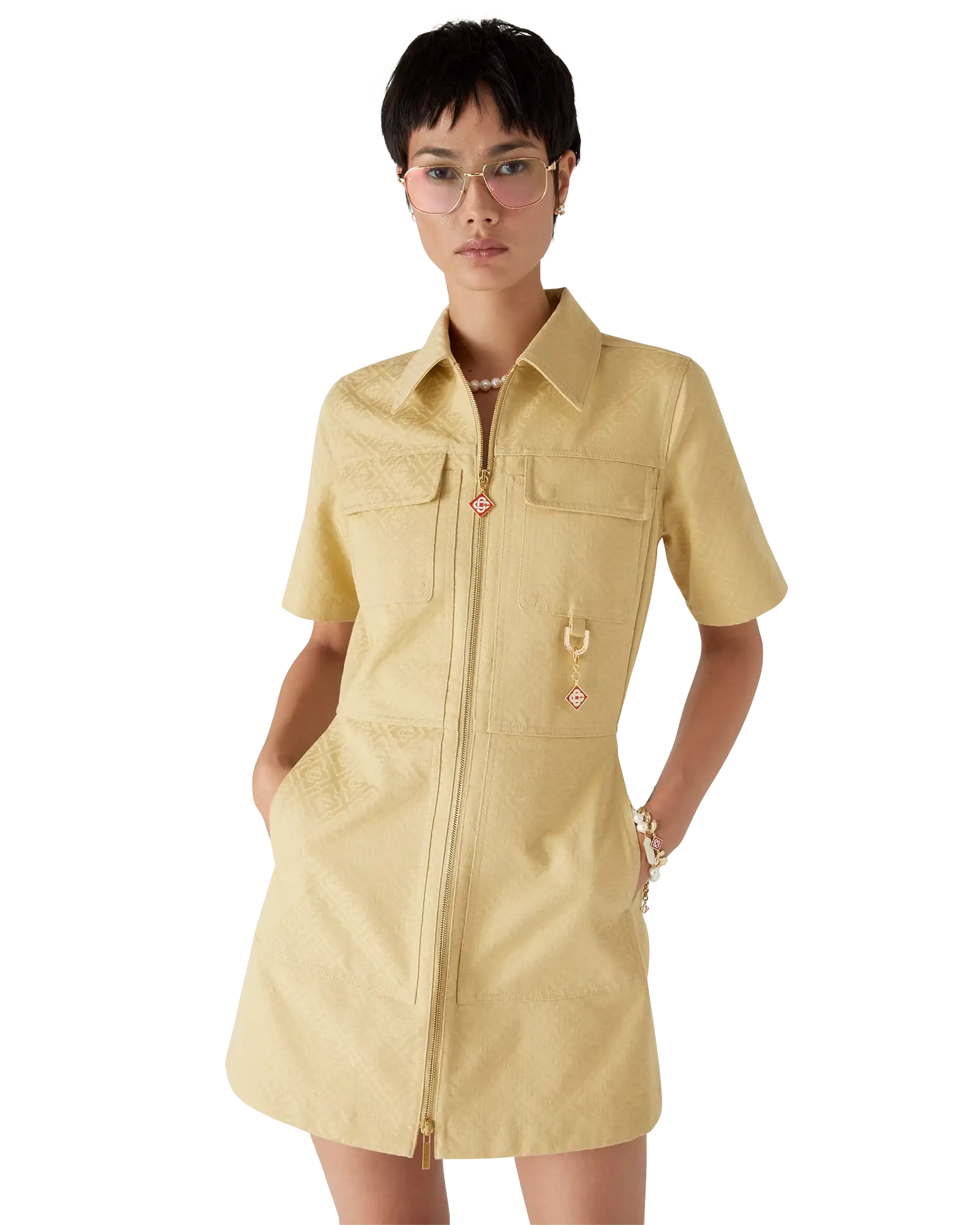 Cotton Monogram Jacquard Dress