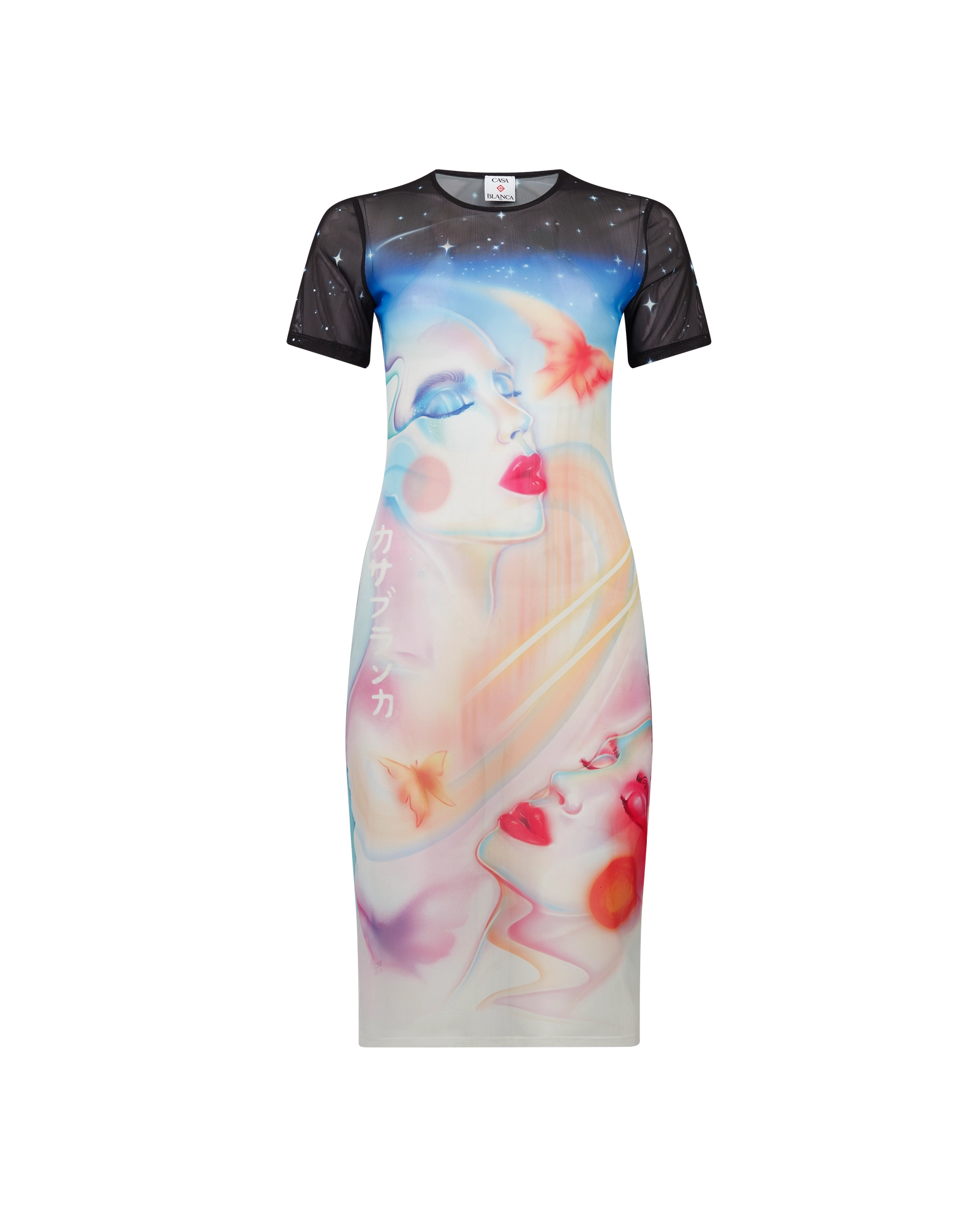 Galactic Connection Mesh Short Sleeve Dress