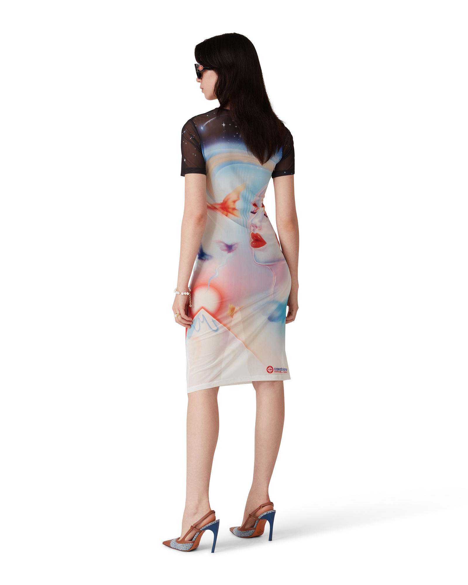 Galactic Connection Mesh Short Sleeve Dress