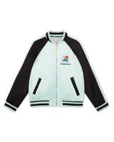 Embroidered Satin Bomber Jacket