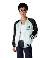 Embroidered Satin Bomber Jacket