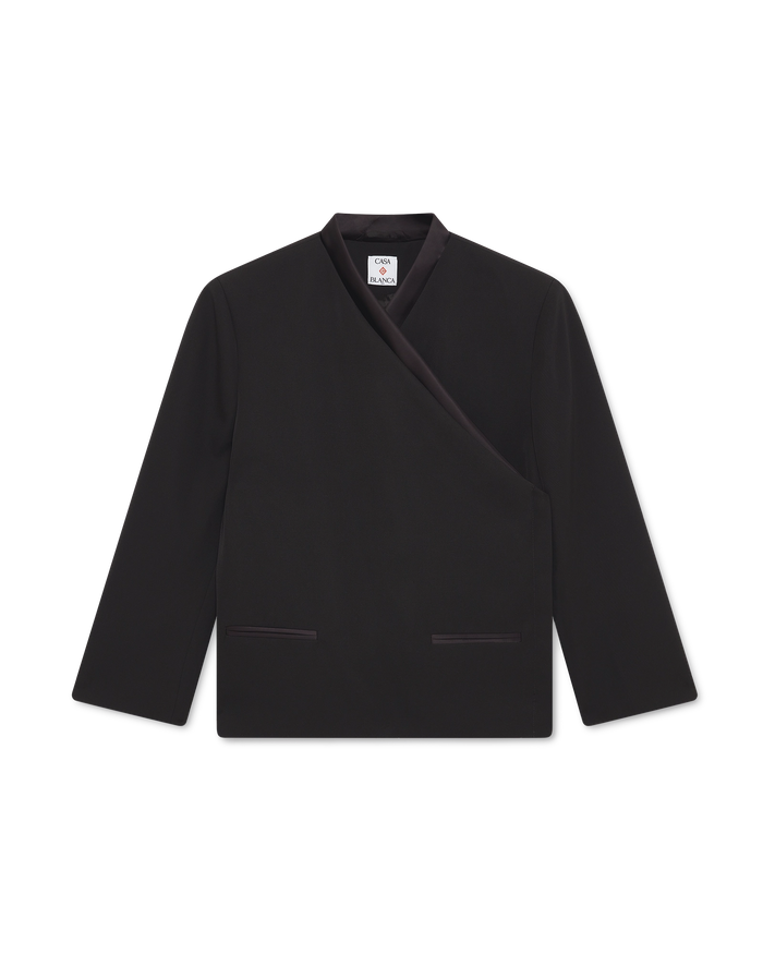 Wool Tailoring Wrap Jacket