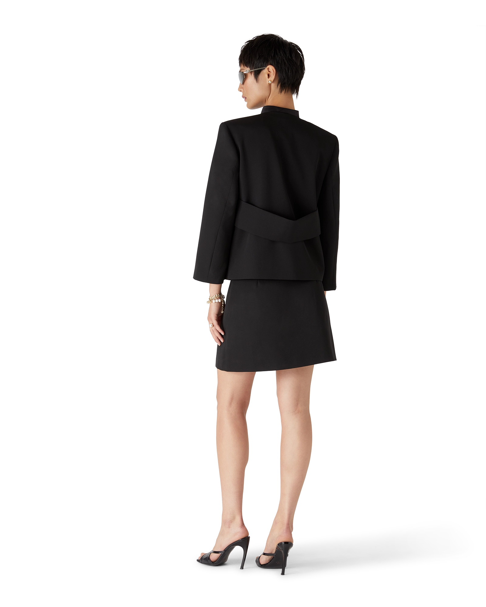 Wool Tailoring Wrap Jacket