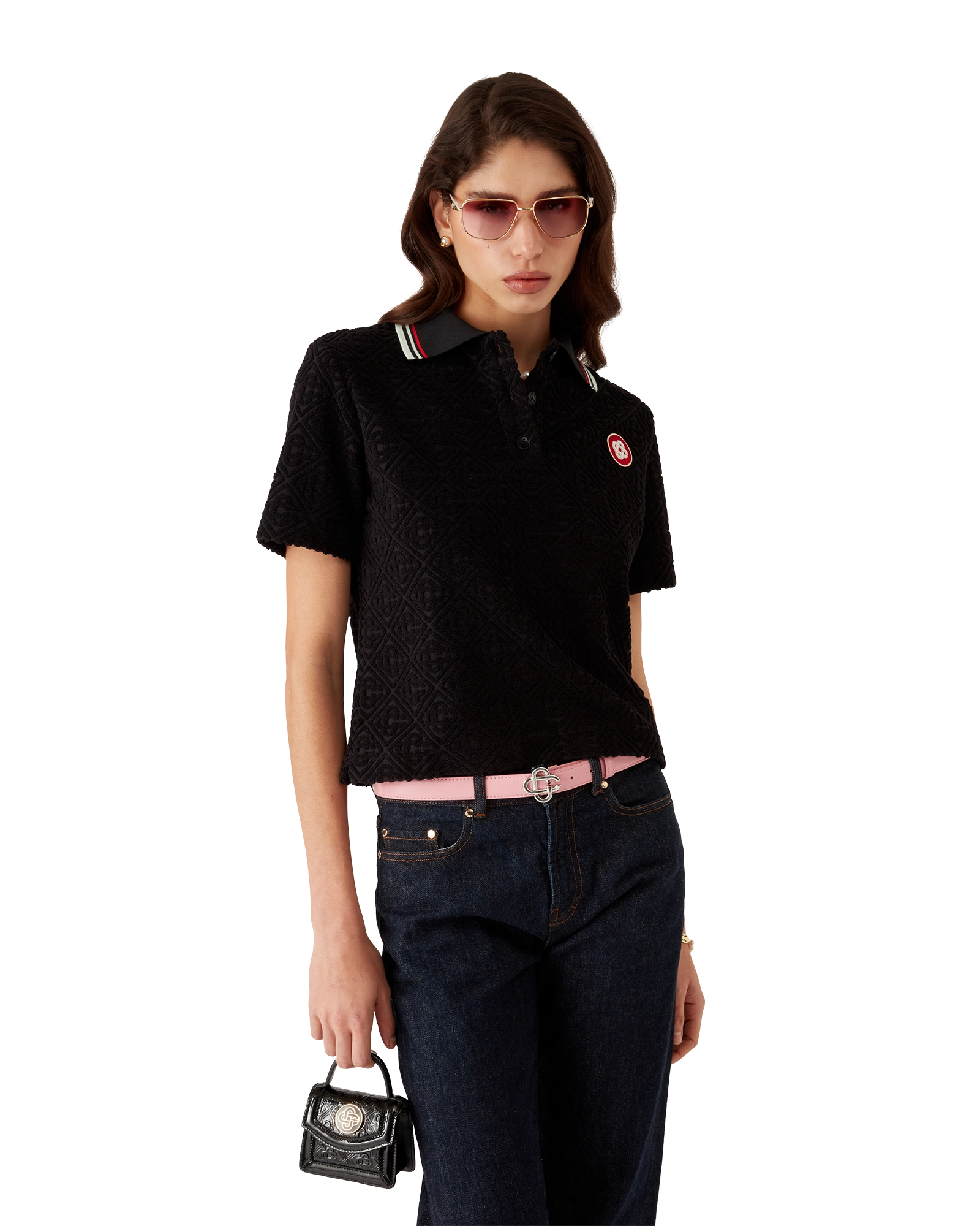 Monogram Jacquard Towelling Polo Shirt