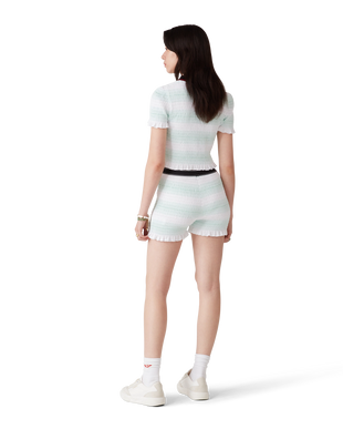 Stripe Shirred Shorts