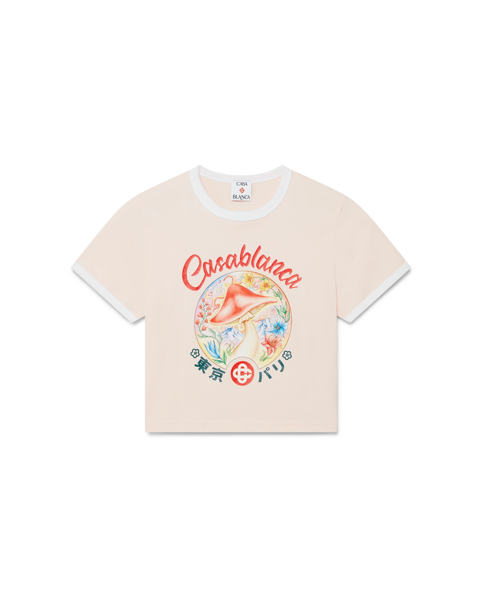 Mushroom Emblem Cropped Short Sleeve T-Shirt