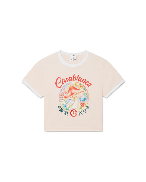Mushroom Emblem Cropped T-Shirt | Casablanca Paris Mushroom Emblem Cropped T-Shirt | Casablanca Paris