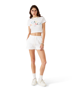 Stacked Logo Cropped Short Sleeve T-Shirt
