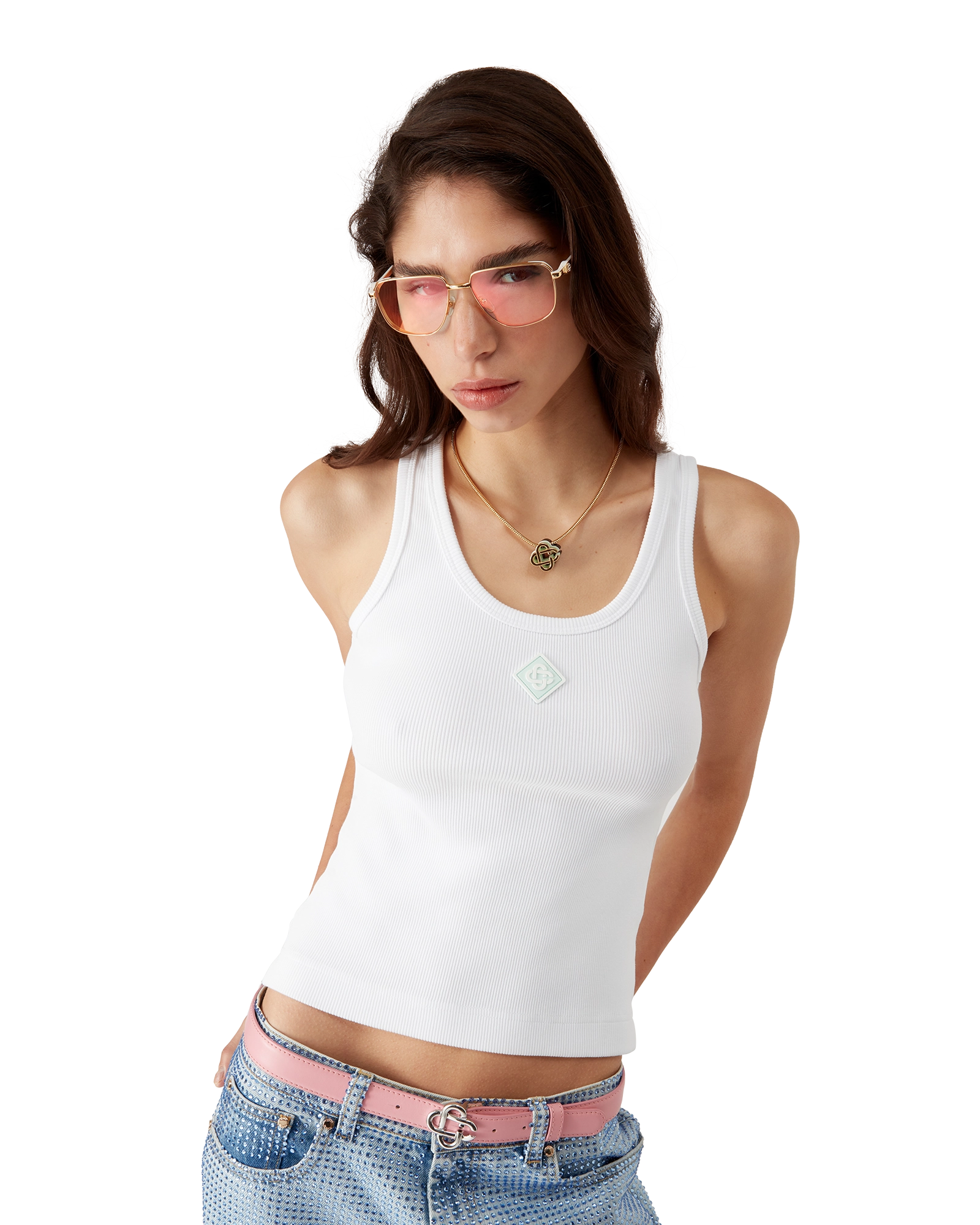 Ribbed Jersey Tank Top