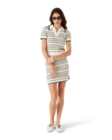 Cotton Tuck Stitch Cropped Polo Shirt