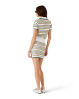 Cotton Tuck Stitch Cropped Polo Shirt