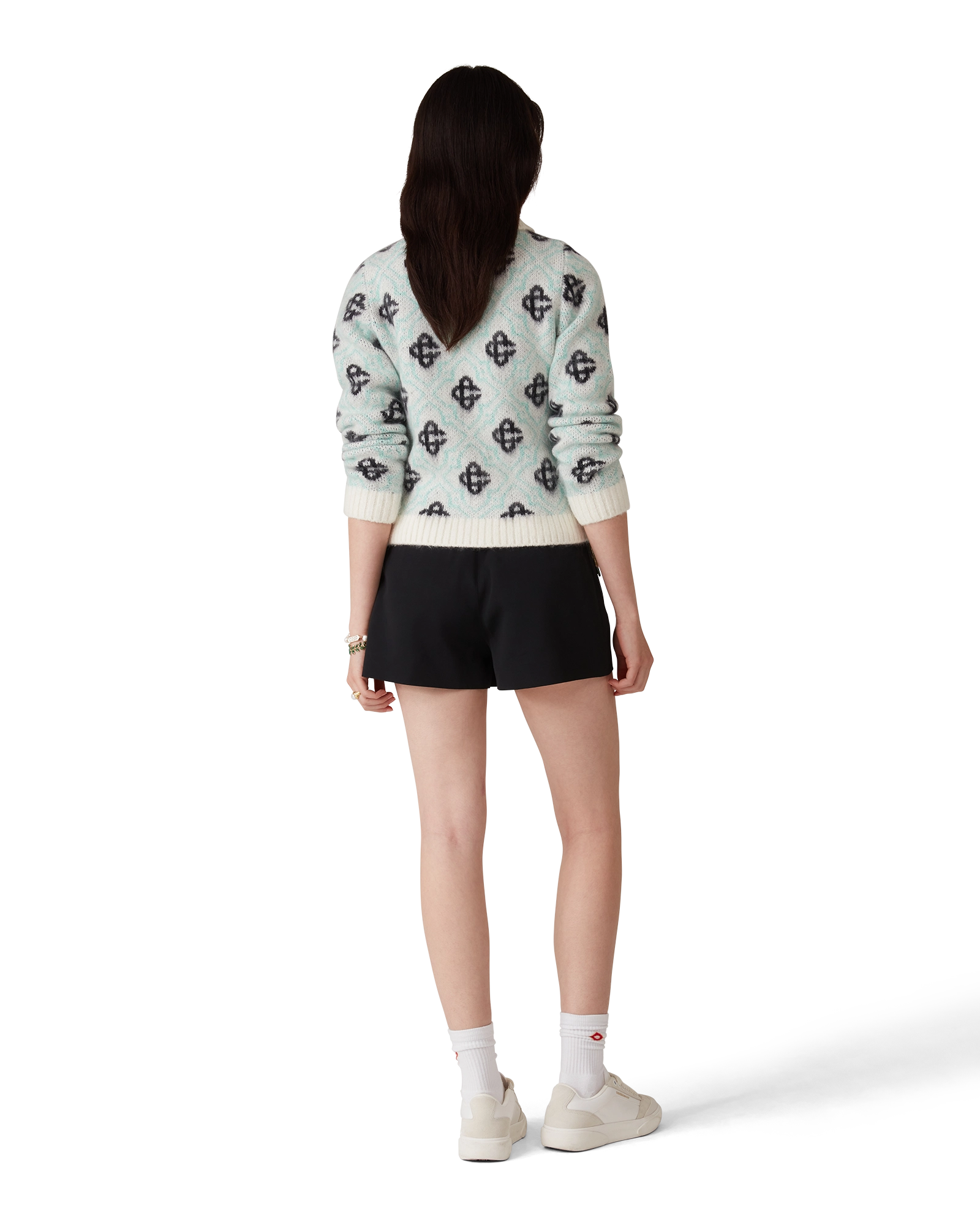 Mohair Monogram Zip Jumper