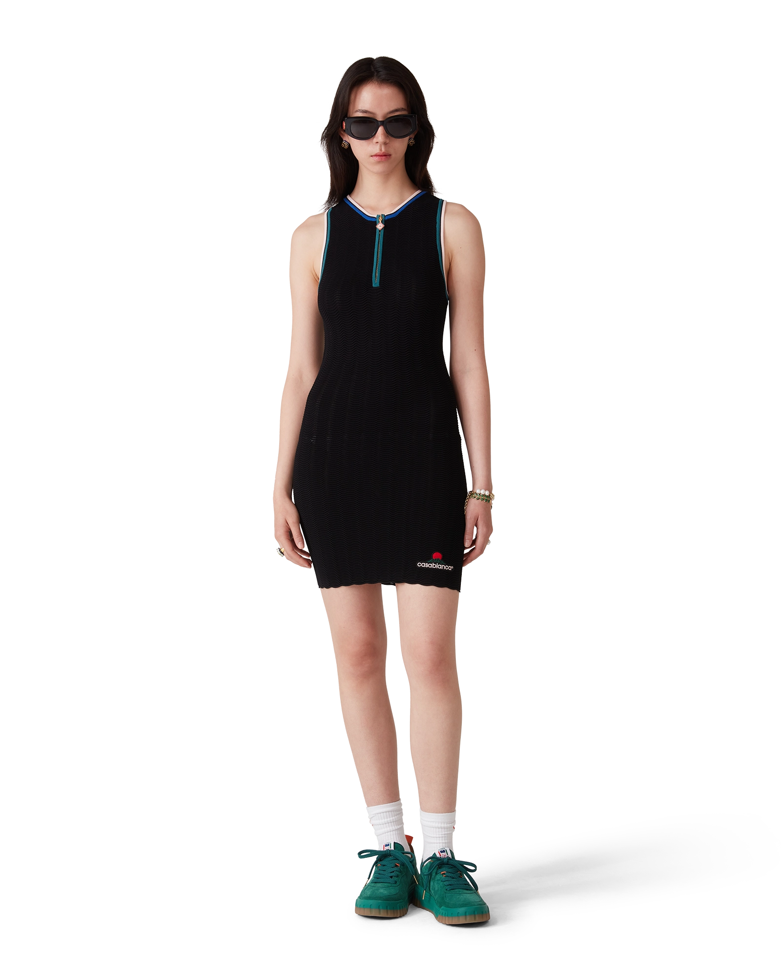 Viscose Wave Racer Back Dress