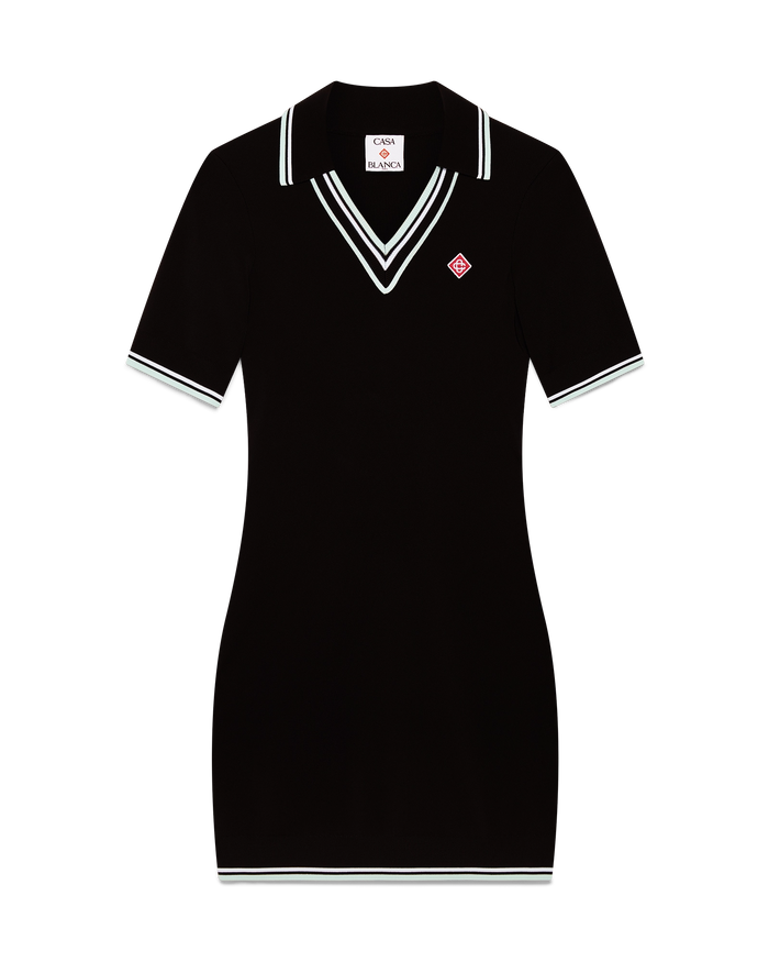 Viscose V Neck Polo Dress – Casablanca Viscose V Neck Polo Dress – Casablanca