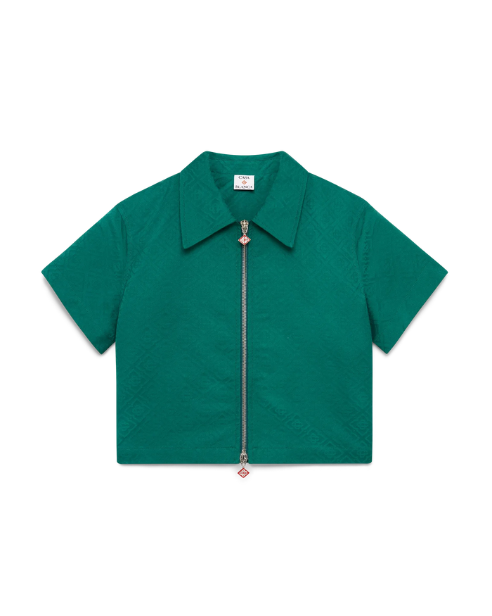 Cotton Monogram Jacquard Cropped Shirt