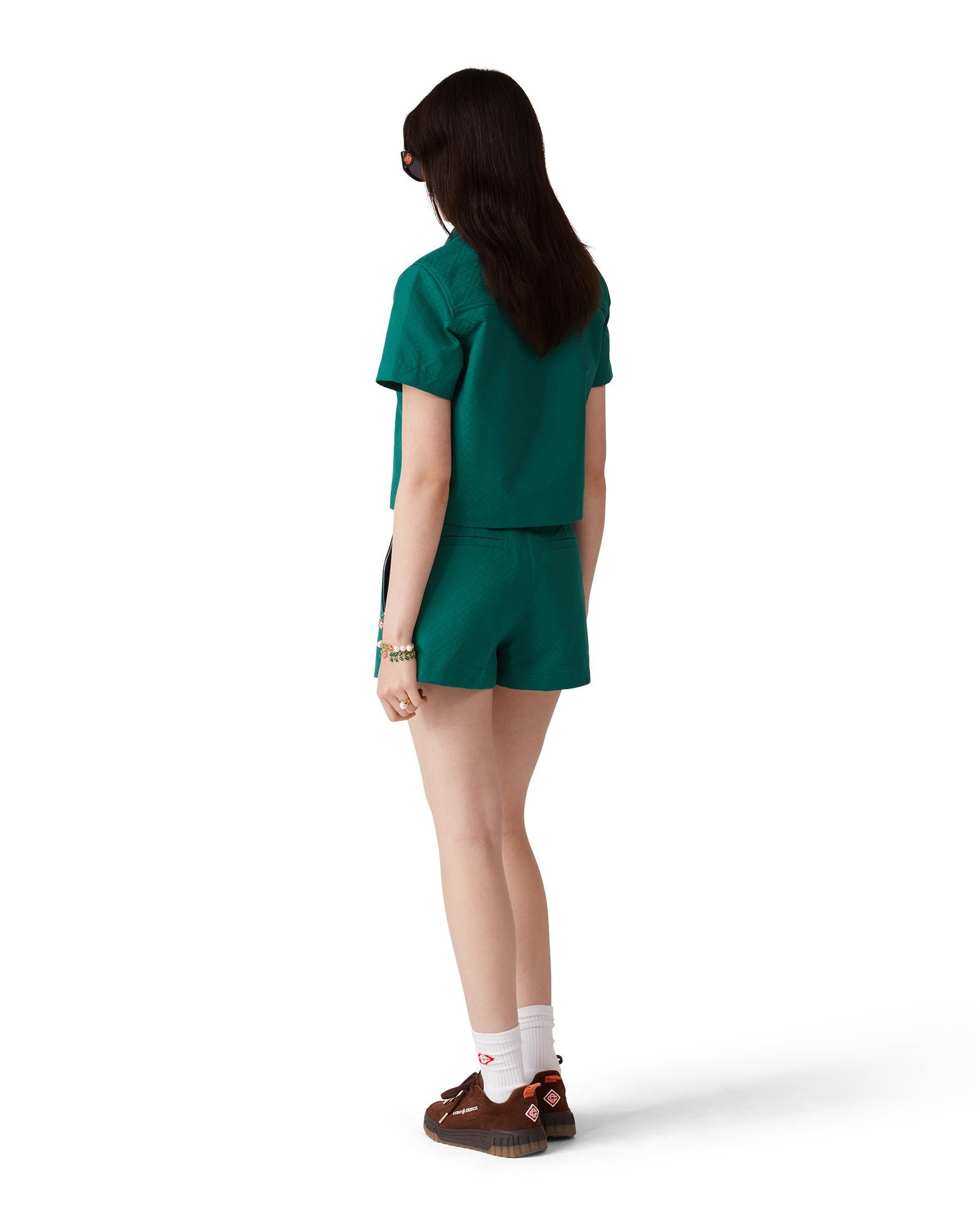 Cotton Monogram Jacquard Cropped Shirt