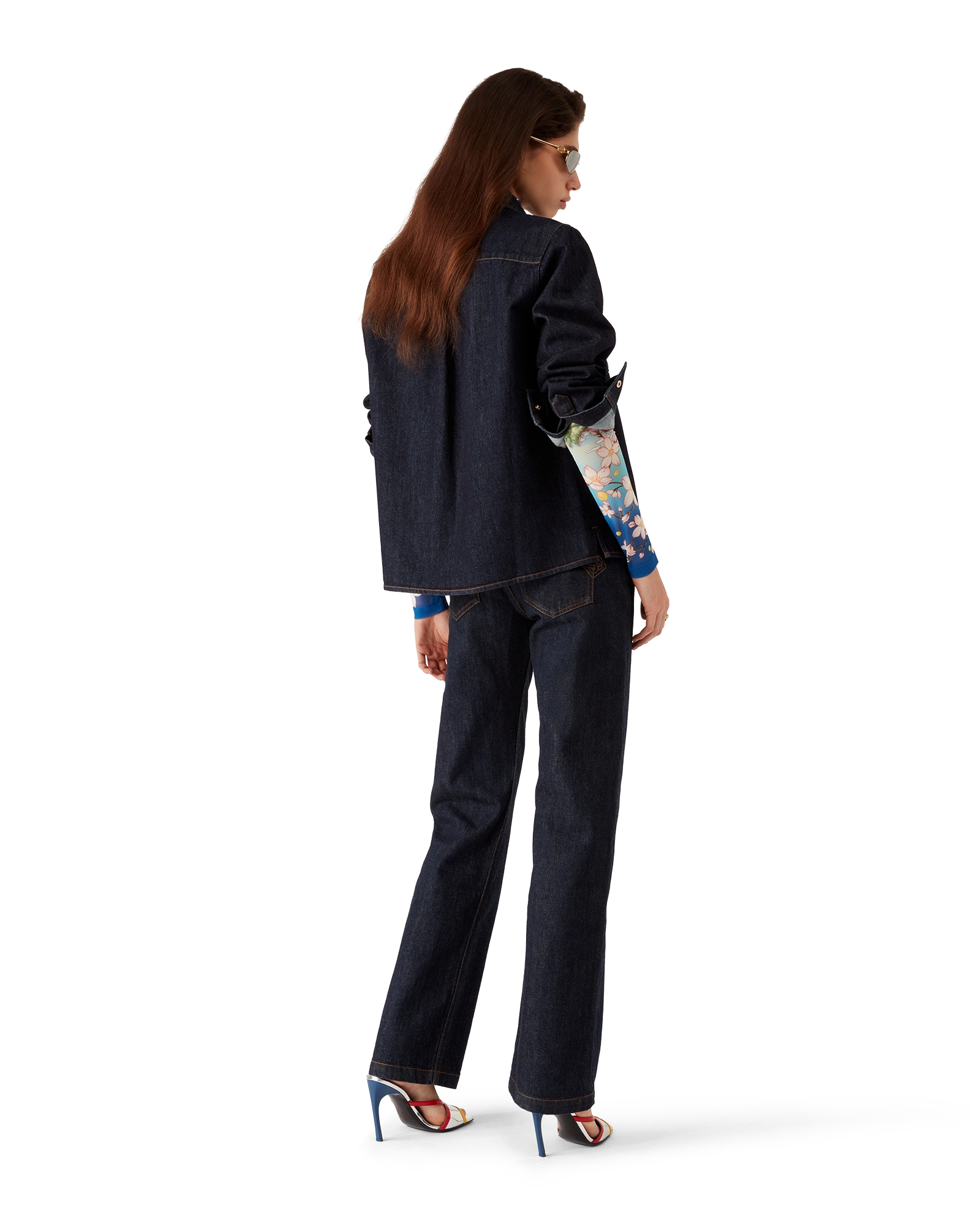 Denim Shirt with Logo Embroidery