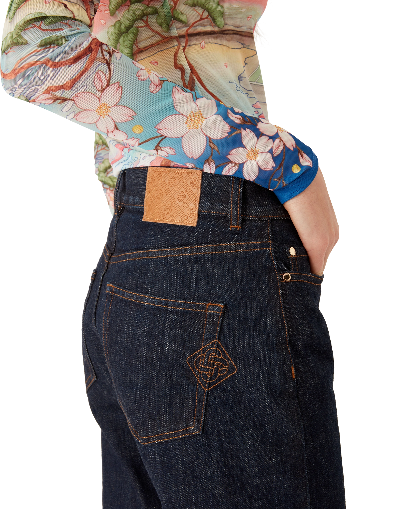 Denim Shirt with Logo Embroidery