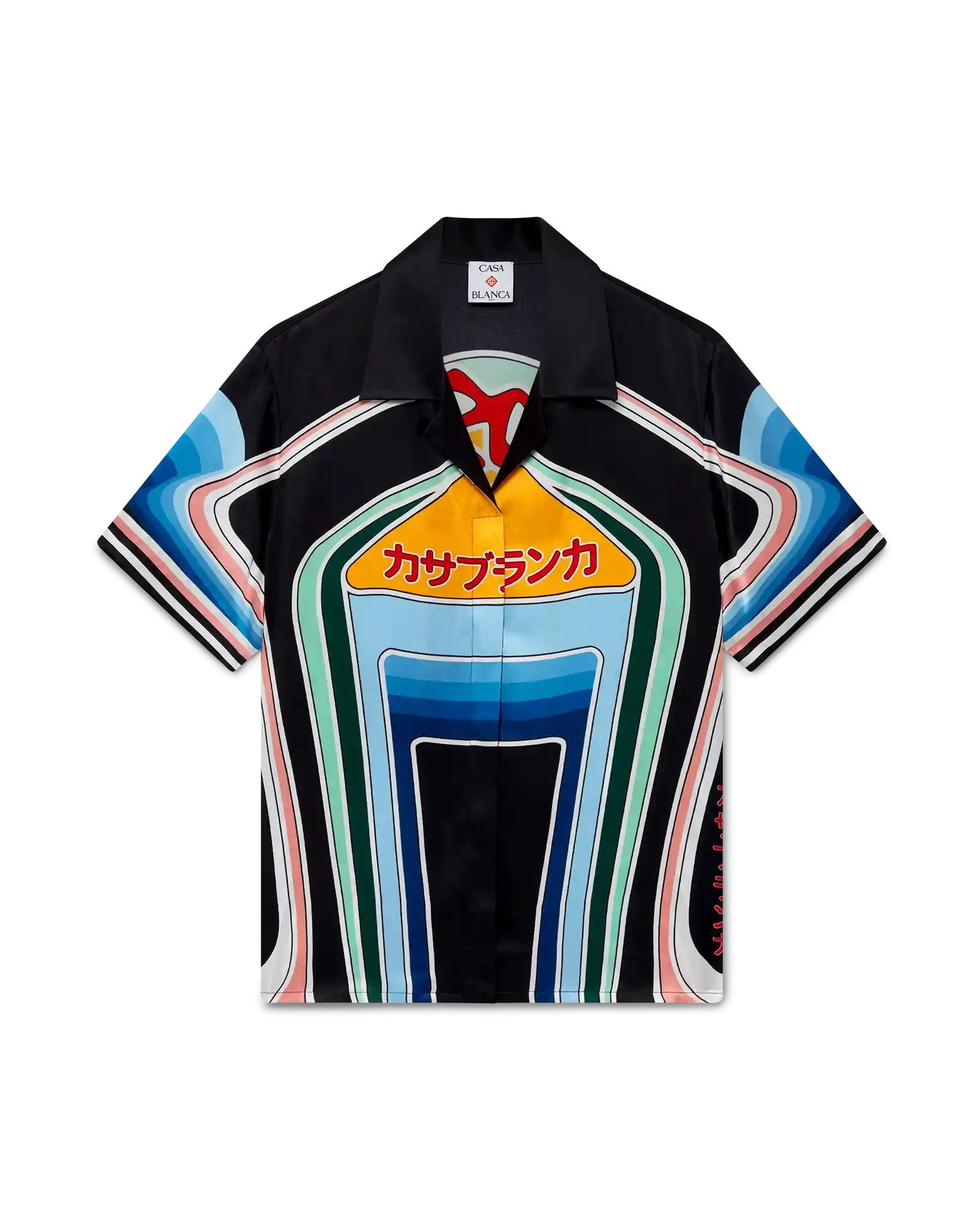 Gradient Mountain Short Sleeve Silk Shirt