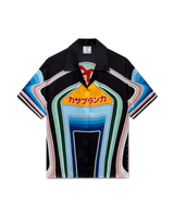 Gradient Mountain Short Sleeve Silk Shirt