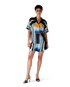 Gradient Mountain Short Sleeve Silk Shirt