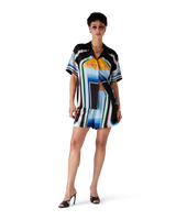 Gradient Mountain Short Sleeve Silk Shirt