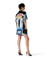 Gradient Mountain Short Sleeve Silk Shirt