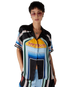 Gradient Mountain Short Sleeve Silk Shirt