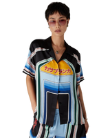 Gradient Mountain Short Sleeve Silk Shirt