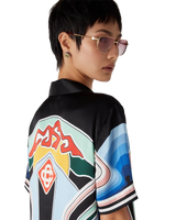 Gradient Mountain Short Sleeve Silk Shirt